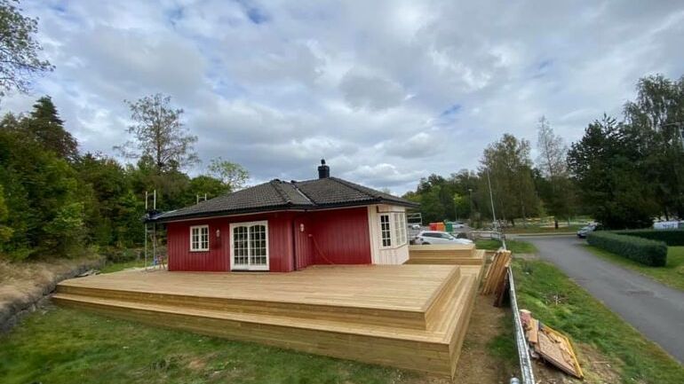 Terrasse under konstruksjon